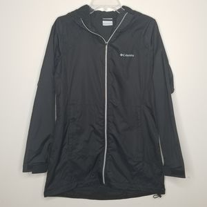 Women's Black Columbia Zippered Windbreaker Small